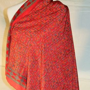 Red paisley silk scarf
